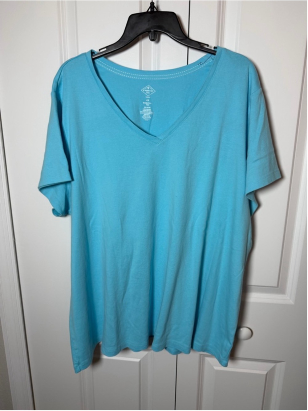St. John's Bay Plus 4X Blue Short Sleeve Essential Tee Excellent Condition